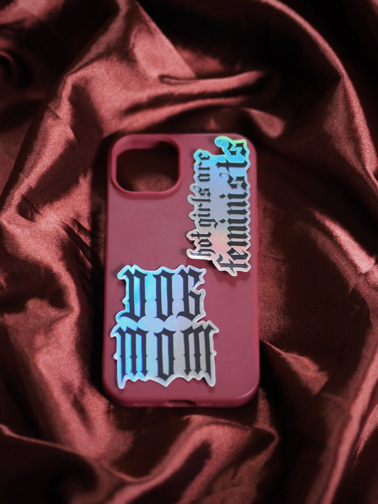 HOT GIRLS ARE FEMINISTS holograafinen tarra